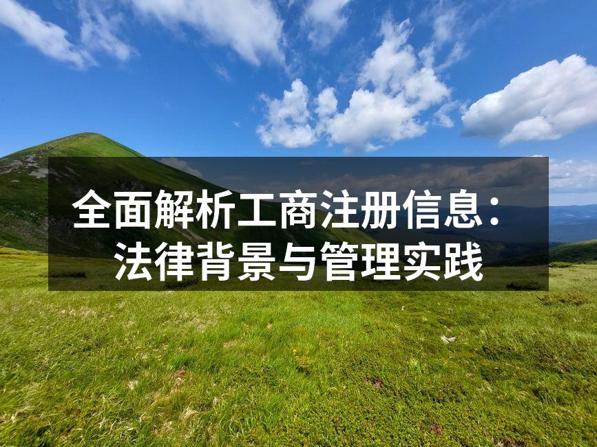 全面解析工商注册信息：法律背景与管理实践
